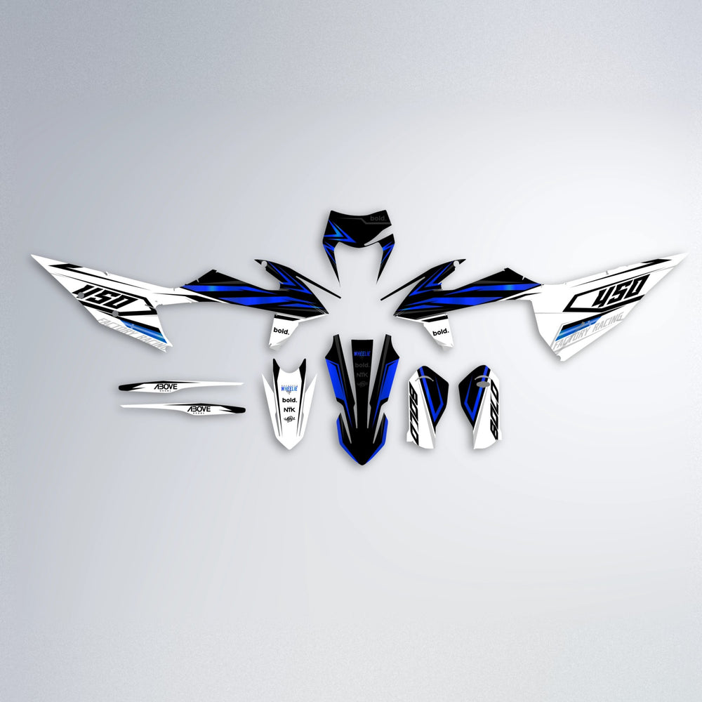 ASCEND graphics kit parts layout in Blue Chrome