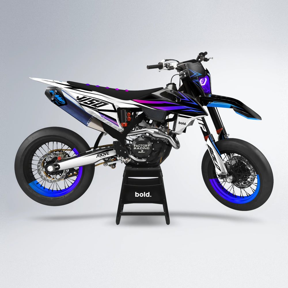 ASCEND supermoto graphics kit in Blue Purple Fade