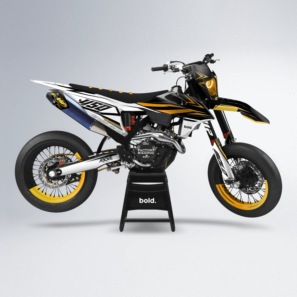 ASCEND supermoto graphics kit in Gold Chrome