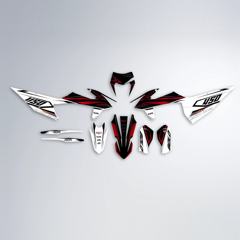 ASCEND graphics kit parts layout in Red Chrome