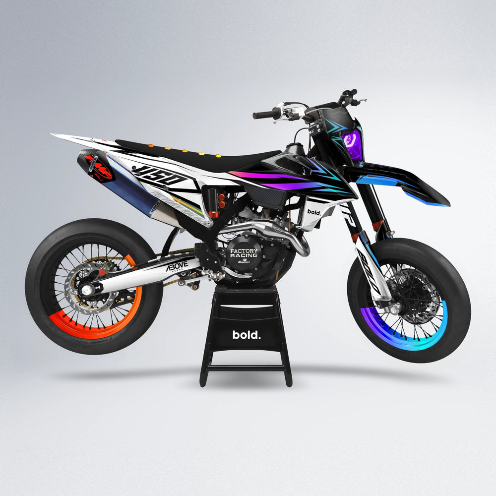 ASCEND supermoto graphics kit in Sunset Fade