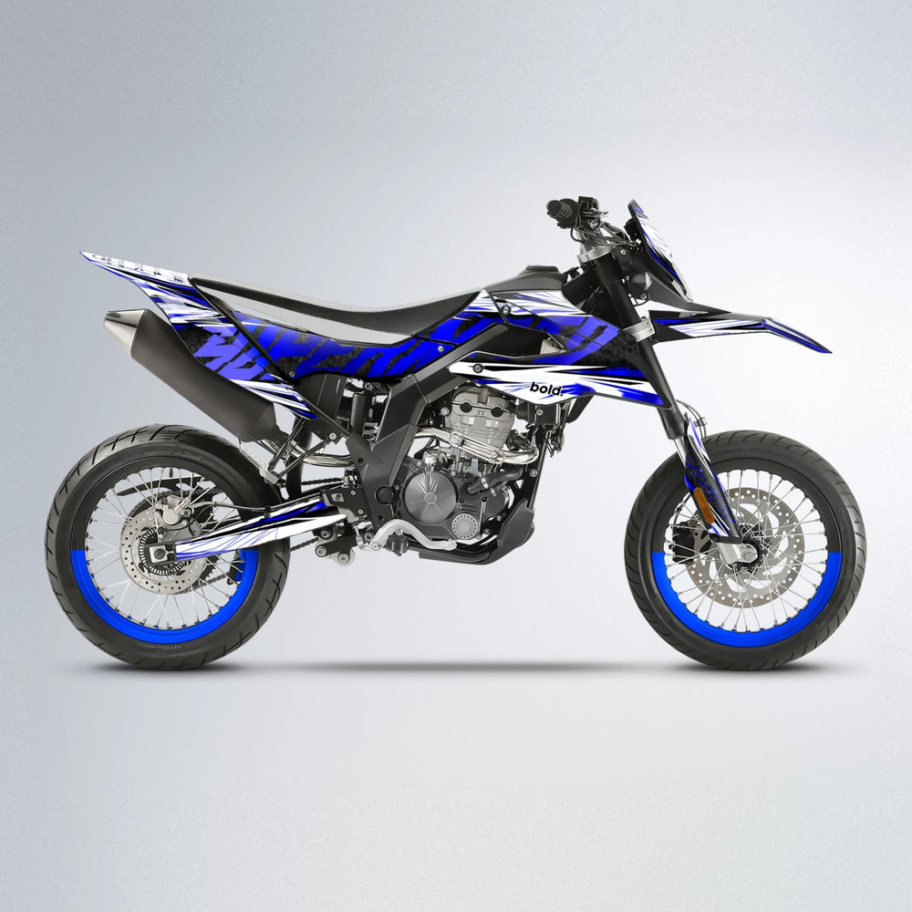 BENJIS Aprilia SX 125 supermoto graphics kit in Blue