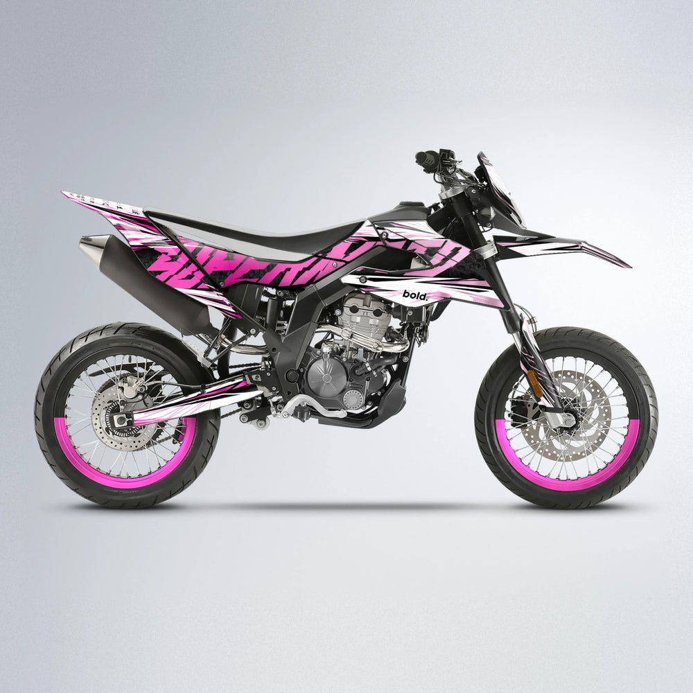 BENJIS Aprilia SX 125 supermoto graphics kit in Flamingo