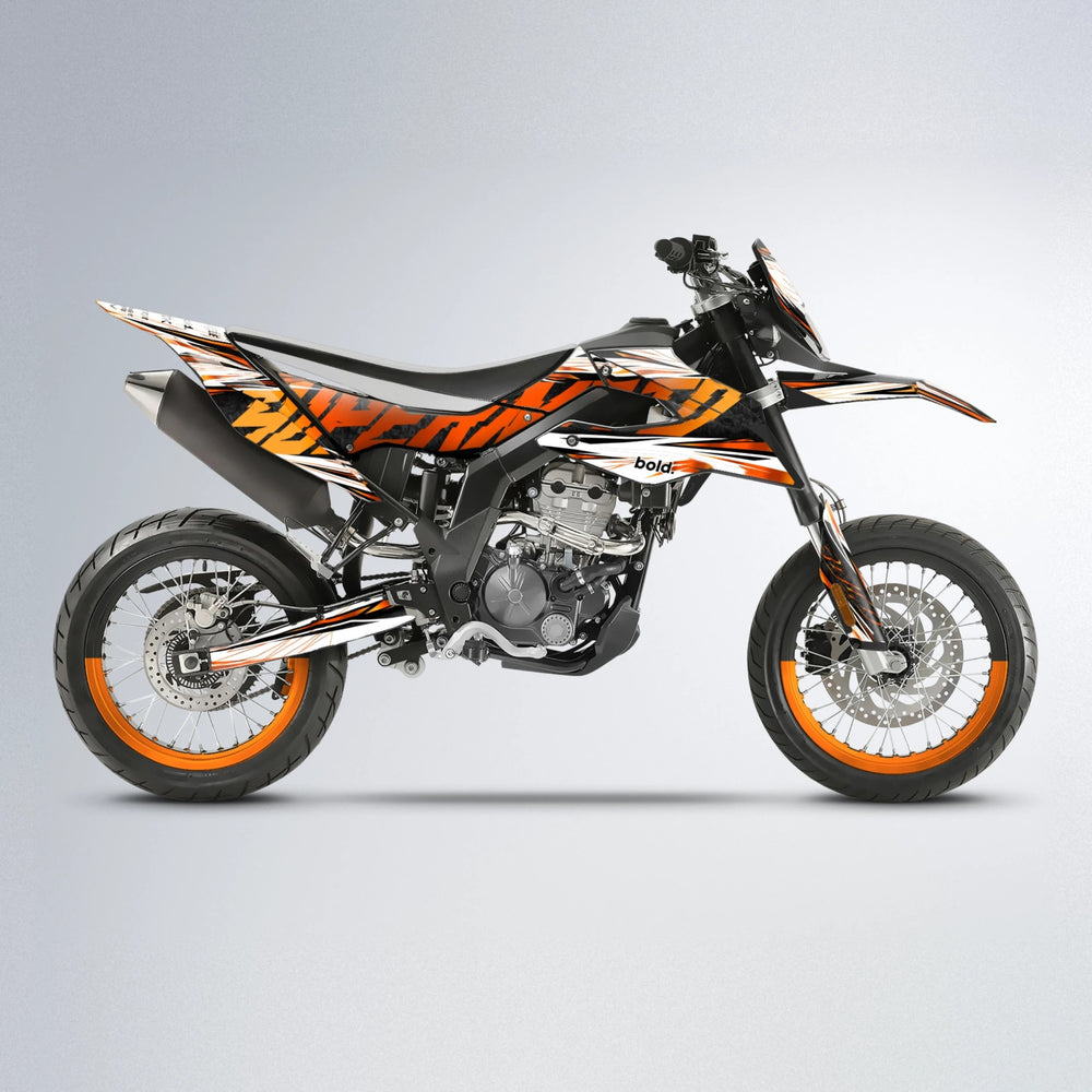 BENJIS Aprilia SX 125 supermoto graphics kit in Orange