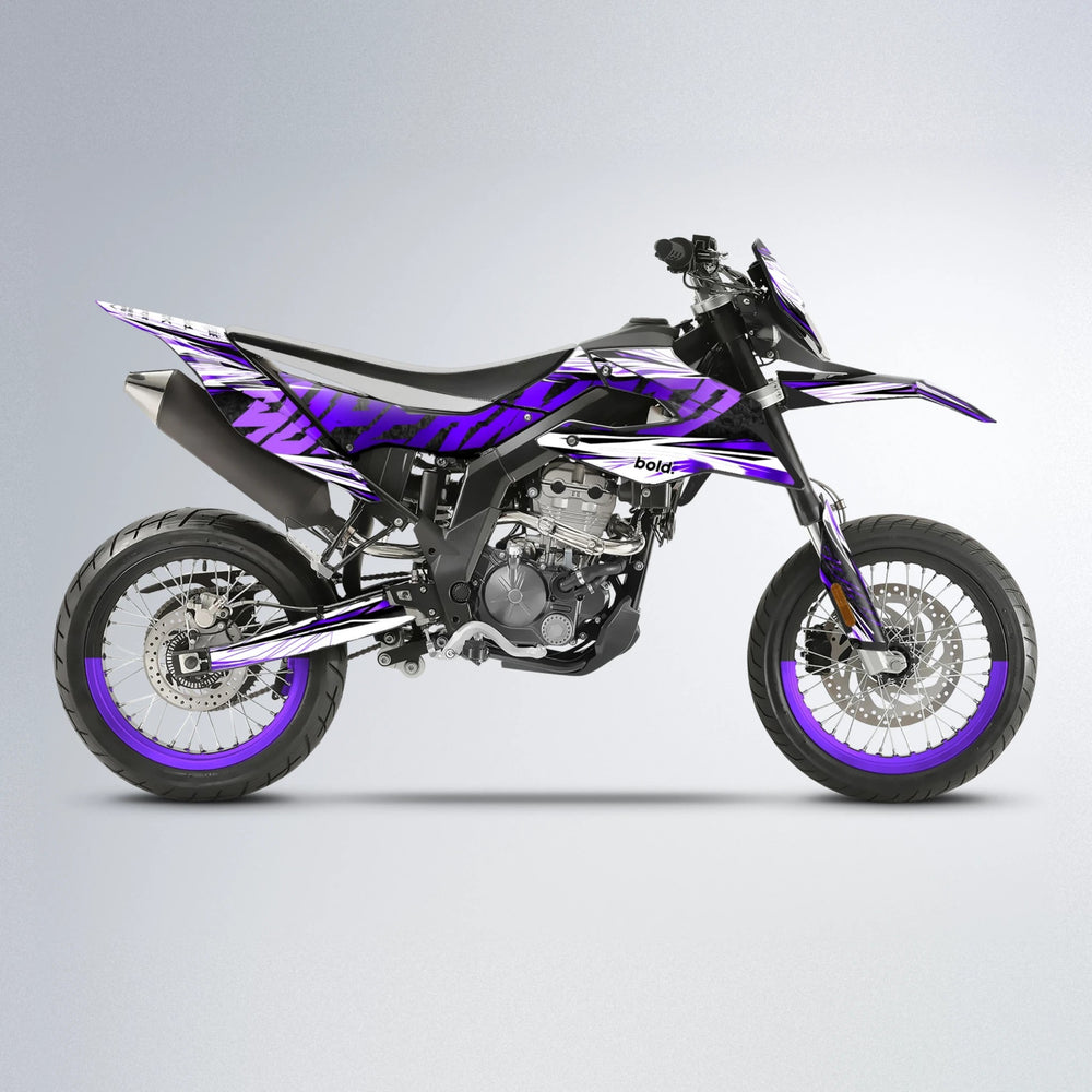 BENJIS Aprilia SX 125 supermoto graphics kit in Purple