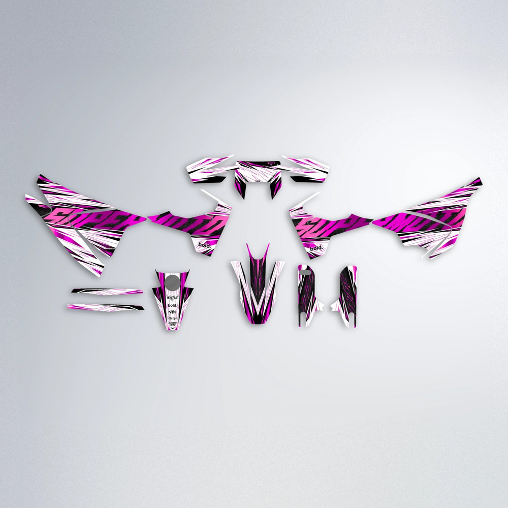 BENJIS Husqvarna 701 graphics kit parts layout in Pink
