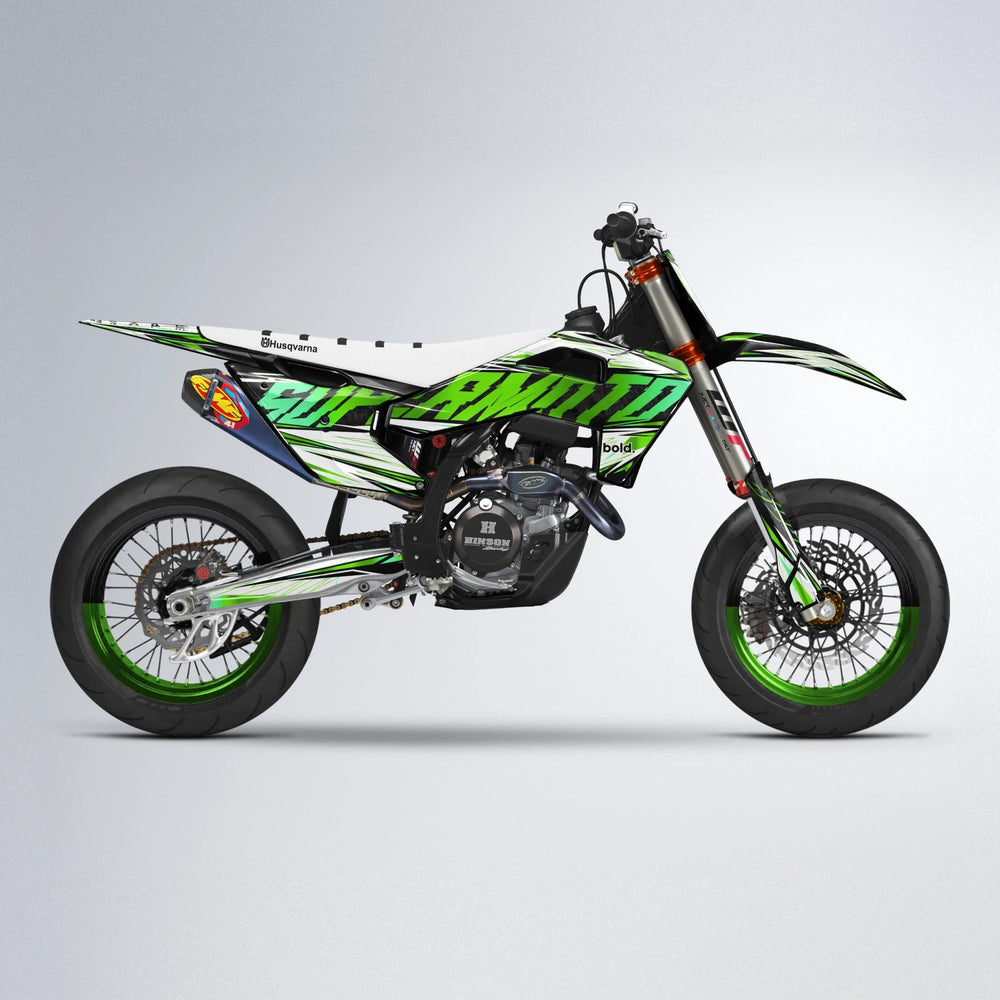 BENJIS Husqvarna FE/TE supermoto graphics kit in Green