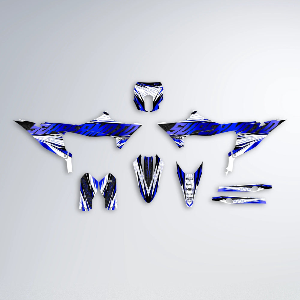 BENJIS Stark Varg SM graphics kit parts layout in Blue