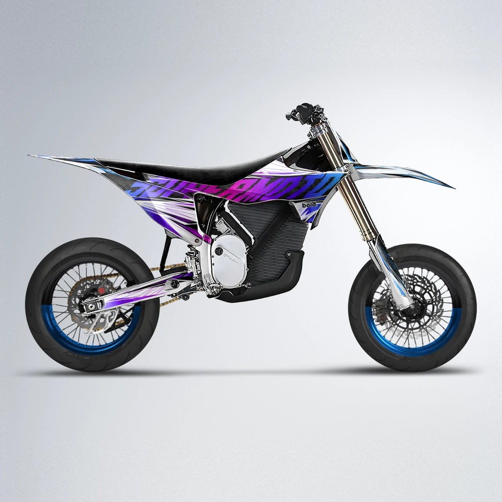 BENJIS Stark Varg SM supermoto graphics kit in Blue Purple Fade