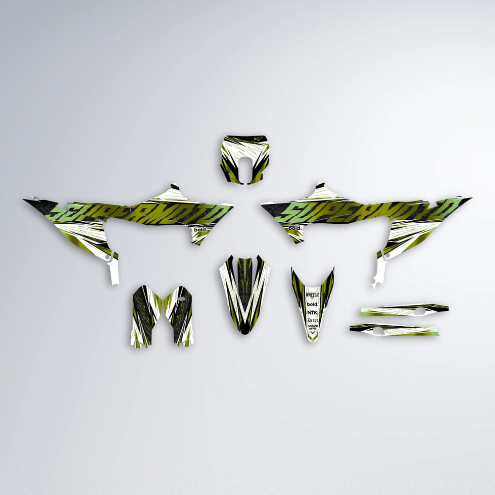 BENJIS Stark Varg SM graphics kit parts layout in Olive