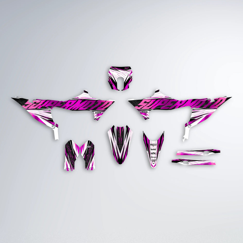BENJIS Stark Varg SM graphics kit parts layout in Pink