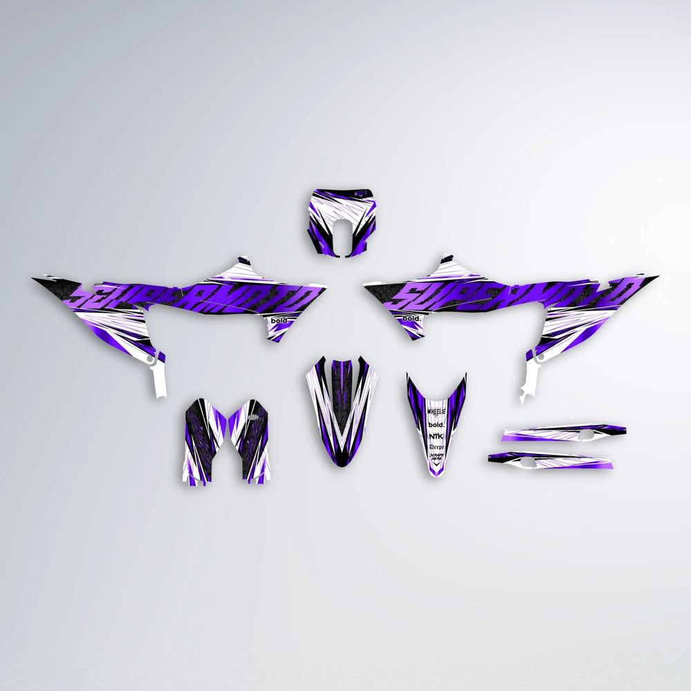BENJIS Stark Varg SM graphics kit parts layout in Purple