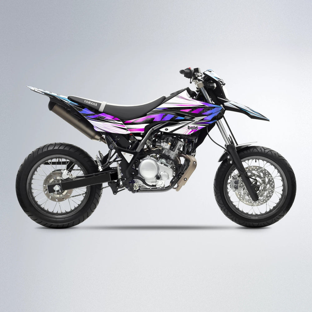 BENJIS Yamaha WR 125X supermoto graphics kit in Blue Purple Fade