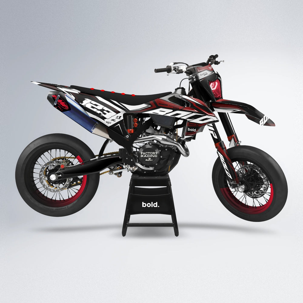 BIONIC supermoto graphics kit in Black & Red