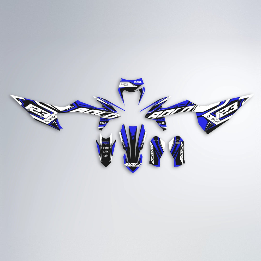 BIONIC graphics kit parts layout in Blue