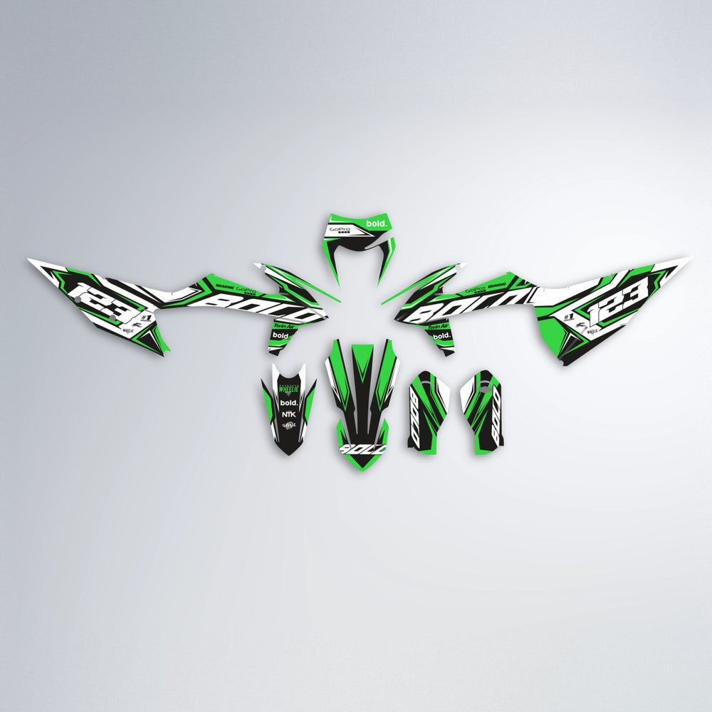 BIONIC graphics kit parts layout in Green