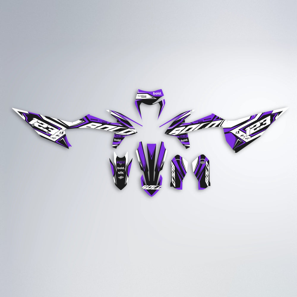BIONIC graphics kit parts layout in Purple