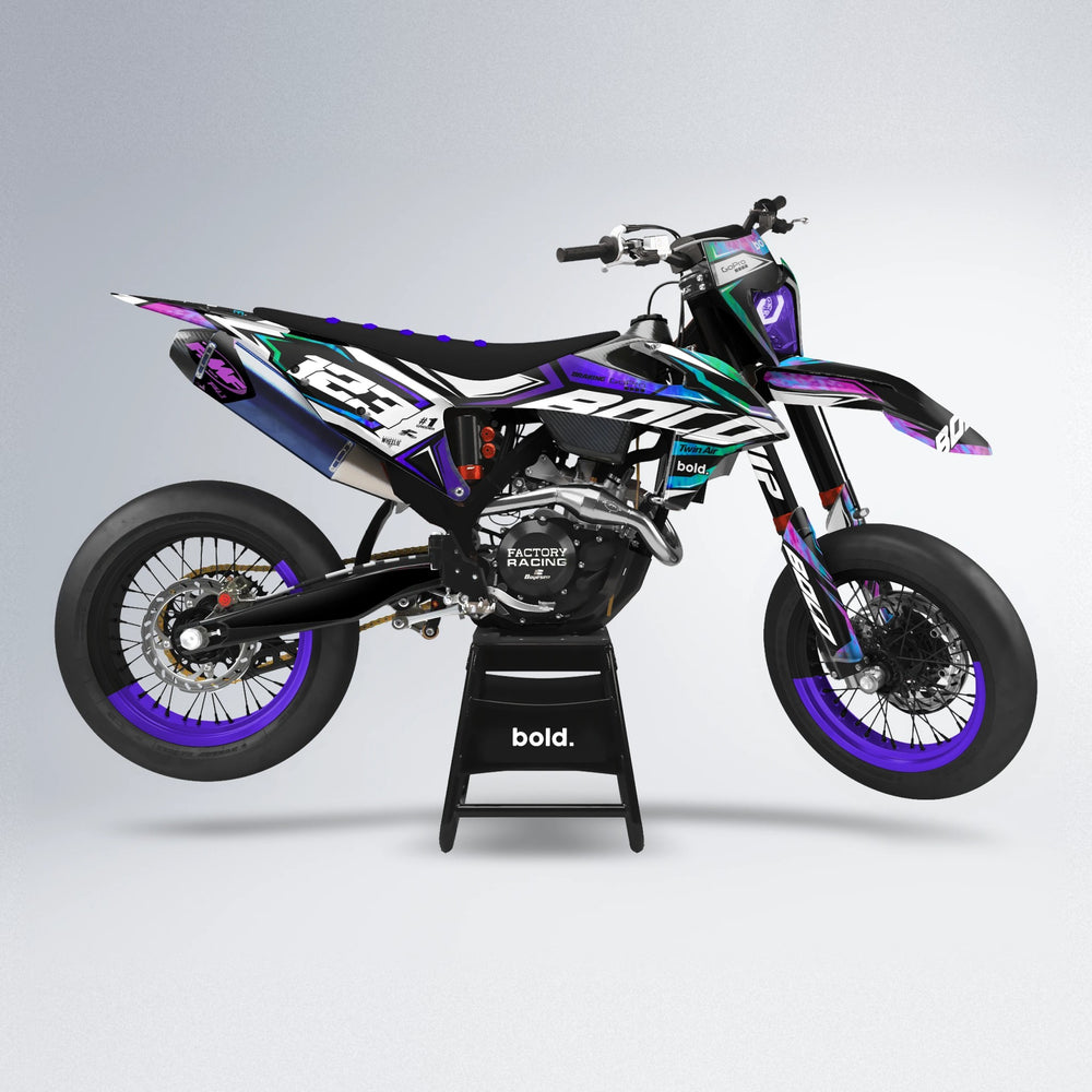 BIONIC supermoto graphics kit in Purple Holo