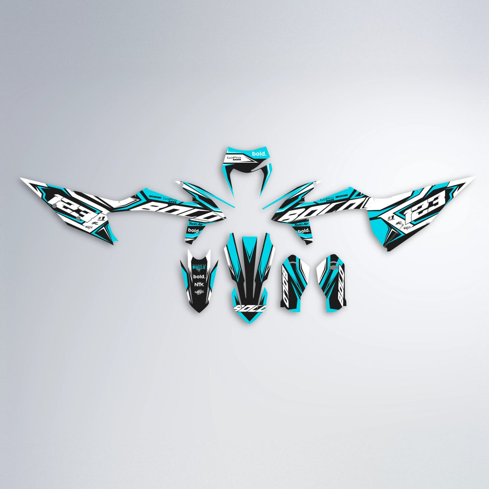 BIONIC graphics kit parts layout in Teal