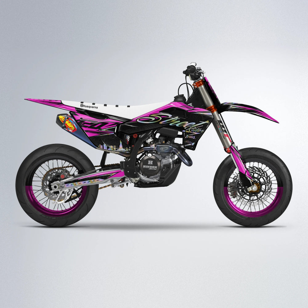 BLAZE Husqvarna FE/TE supermoto graphics kit in Pink