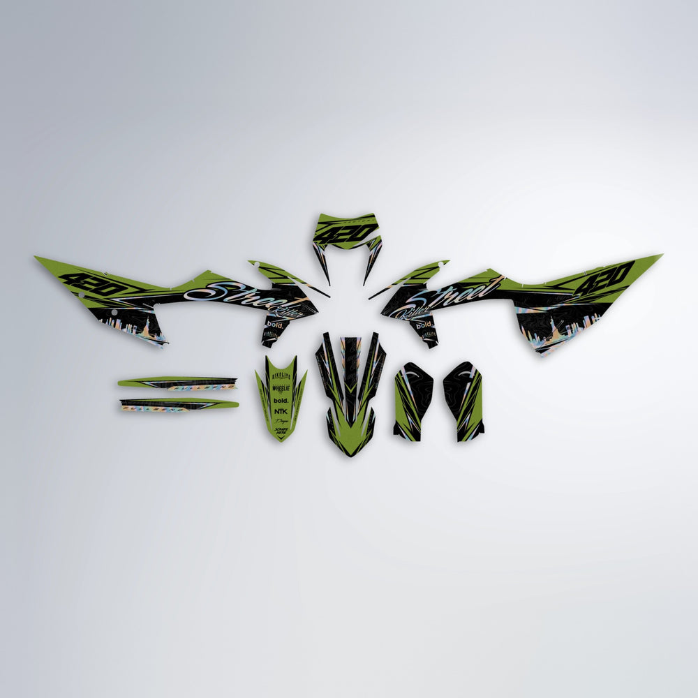 BLAZE graphics kit parts layout in Olive