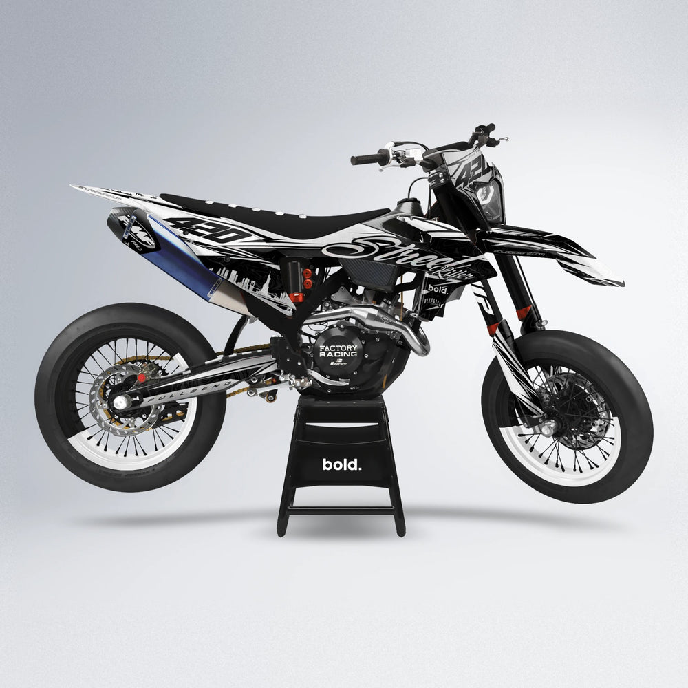 BLAZE supermoto graphics kit in White