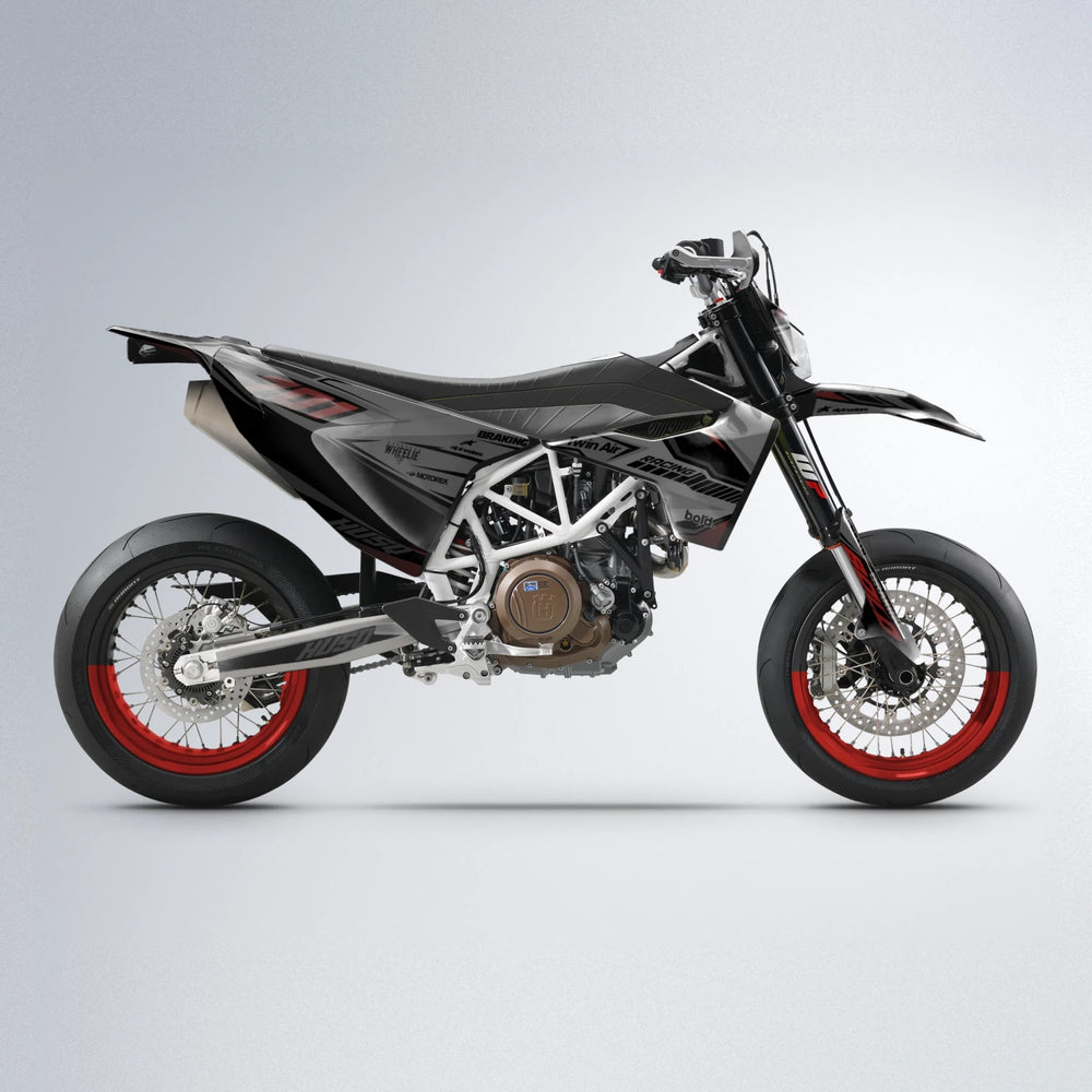 BRANDER Husqvarna 701 supermoto graphics kit in Black & Red