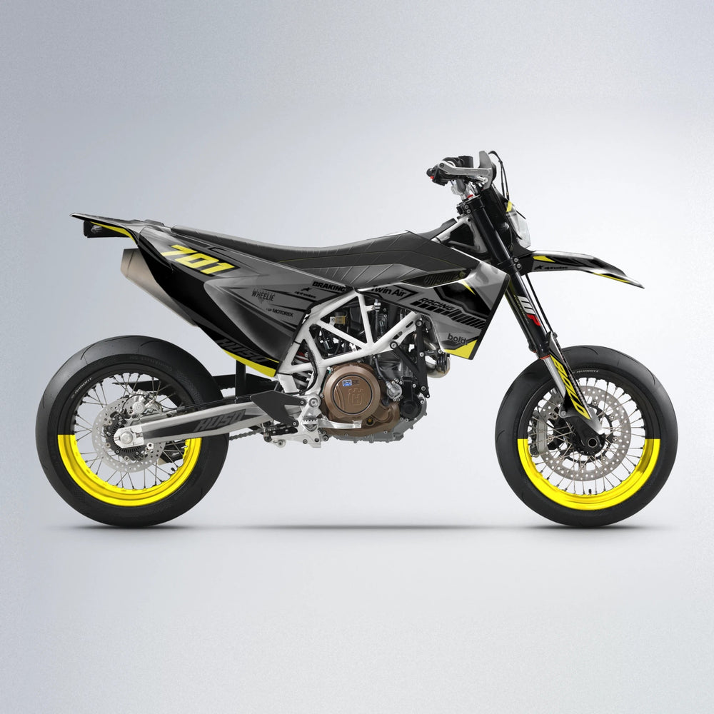 BRANDER Husqvarna 701 supermoto graphics kit in Yellow