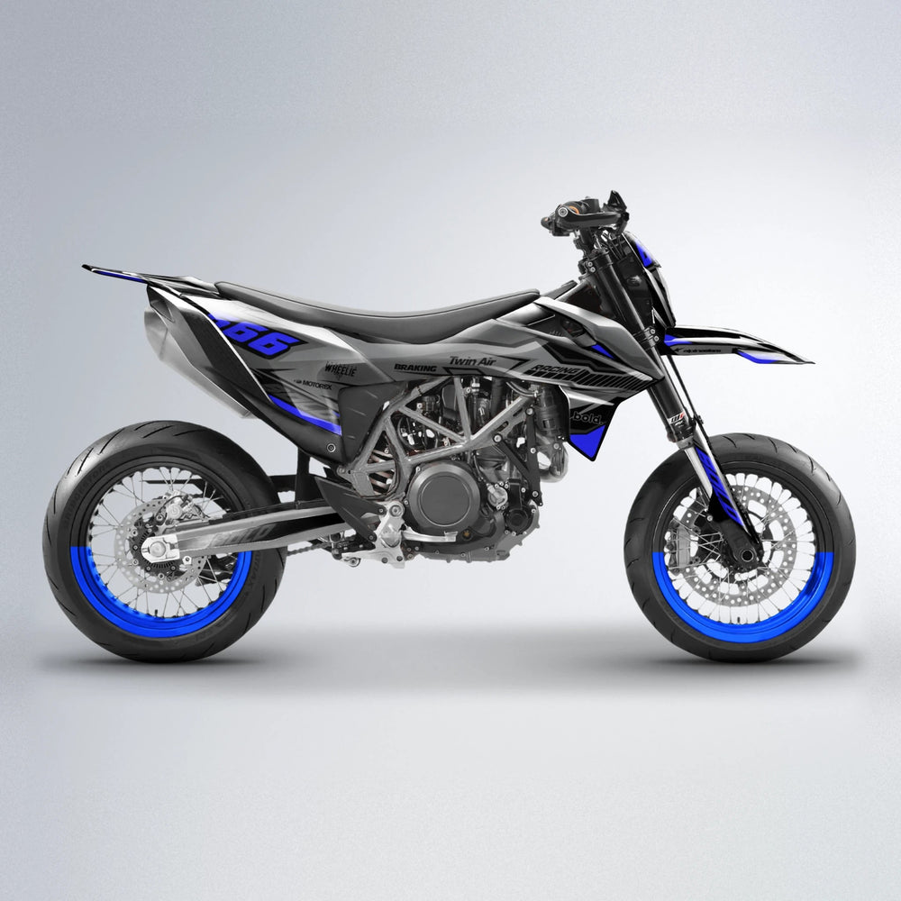 BRANDER KTM SMC 690 supermoto graphics kit in Blue