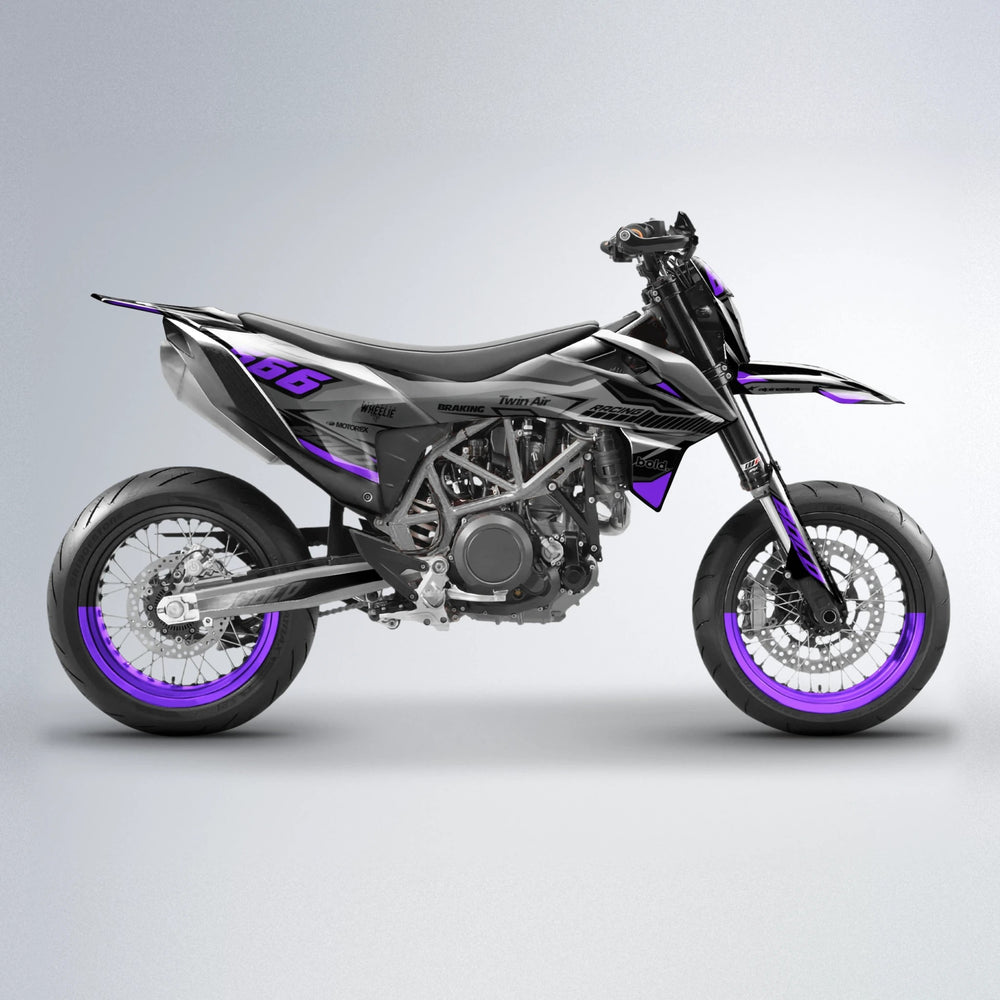 BRANDER KTM SMC 690 supermoto graphics kit in Purple