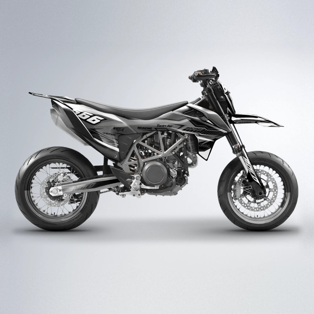 BRANDER KTM SMC 690 supermoto graphics kit in White