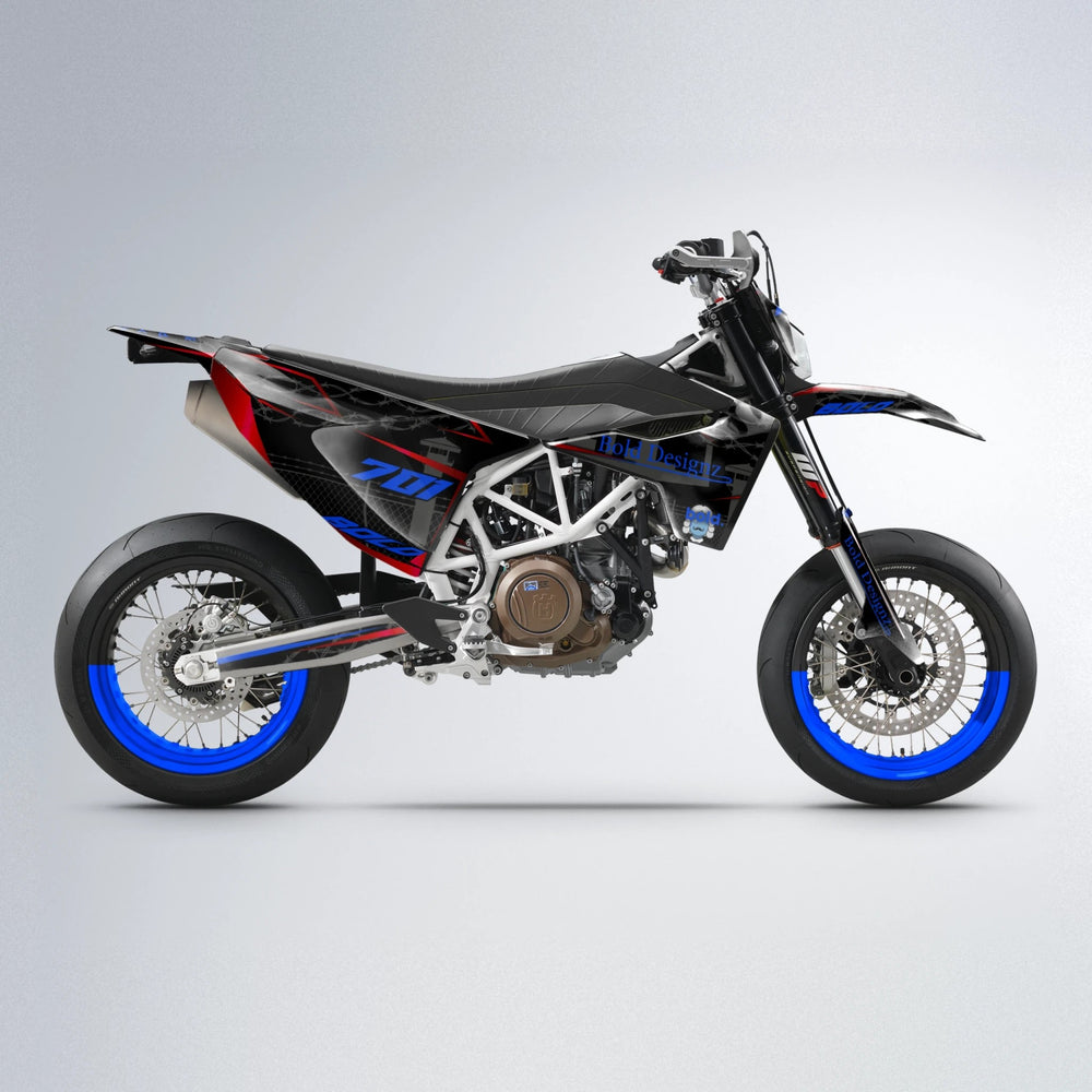 CARLITO Husqvarna 701 supermoto graphics kit in Blue