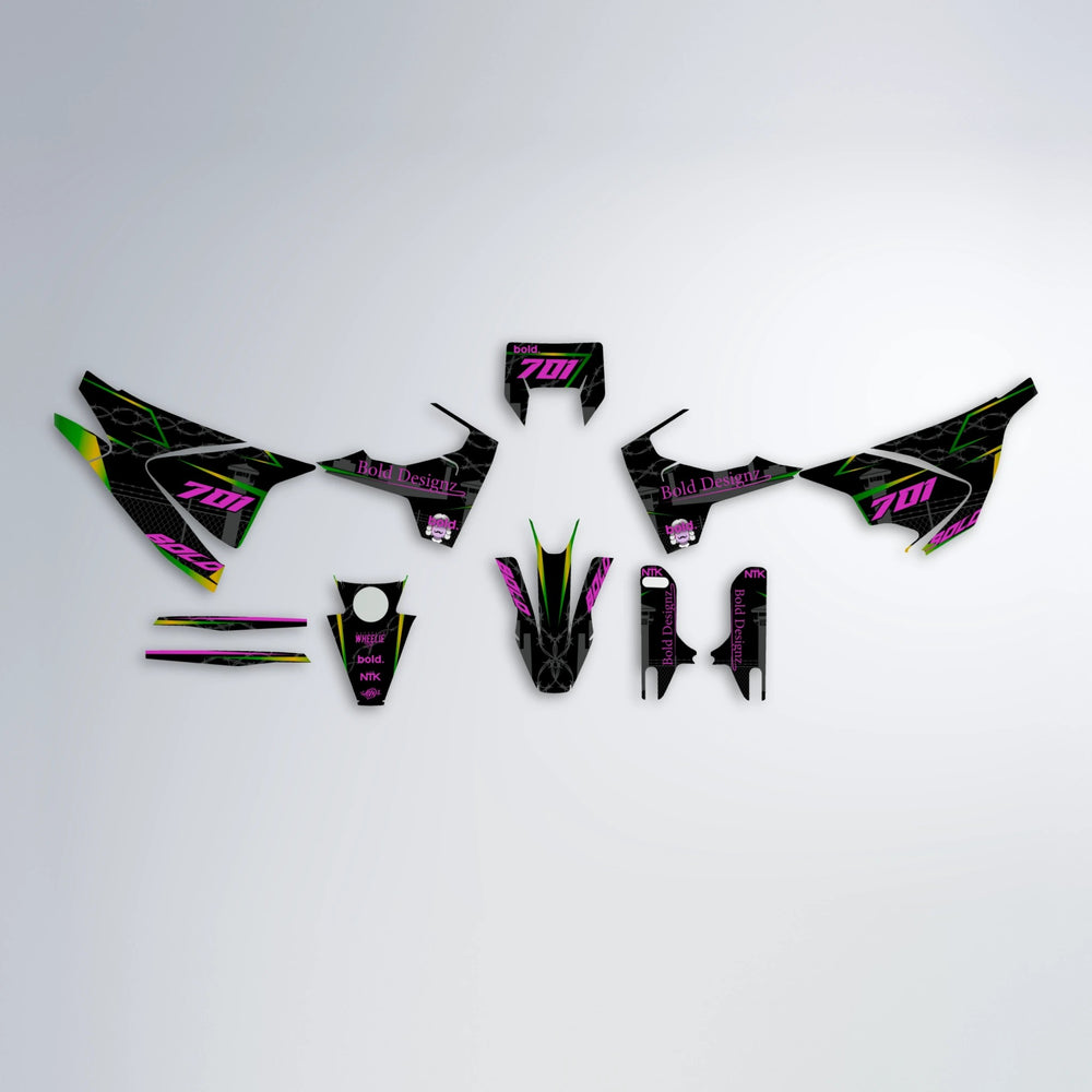 CARLITO Husqvarna 701 graphics kit parts layout in Pink