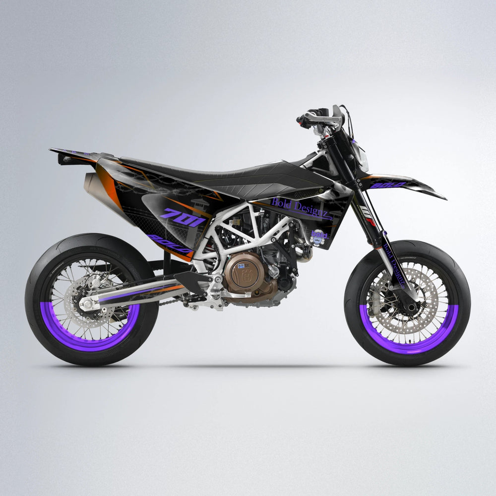 CARLITO Husqvarna 701 supermoto graphics kit in Purple