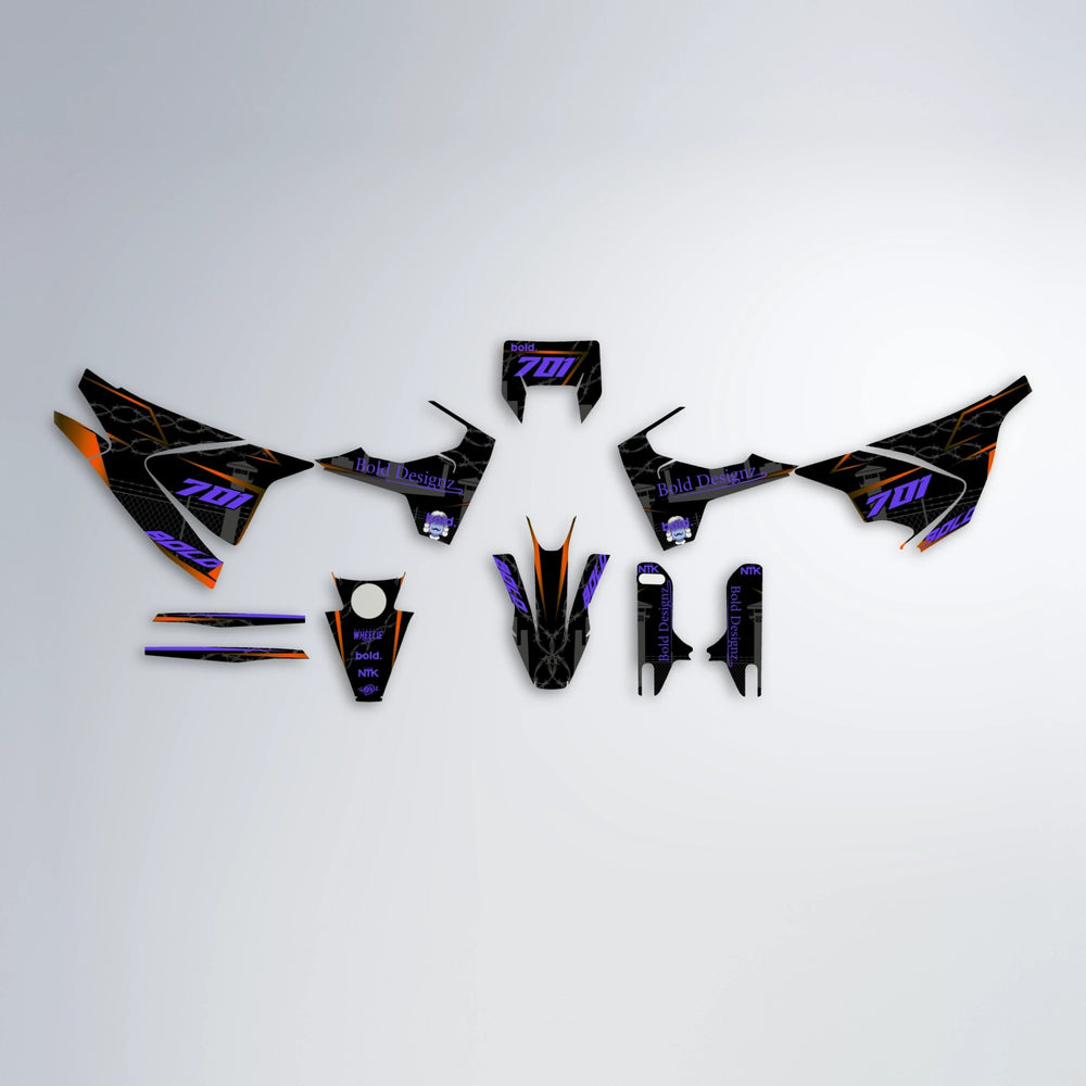 CARLITO Husqvarna 701 graphics kit parts layout in Purple
