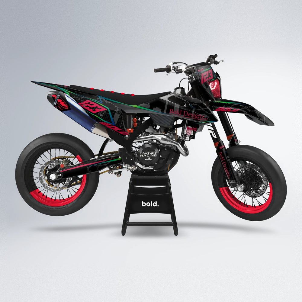 CARLITO supermoto graphics kit in Red