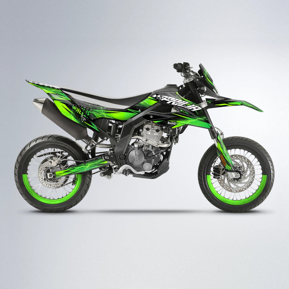 CAUTION Aprilia SX 125 supermoto graphics kit in Green