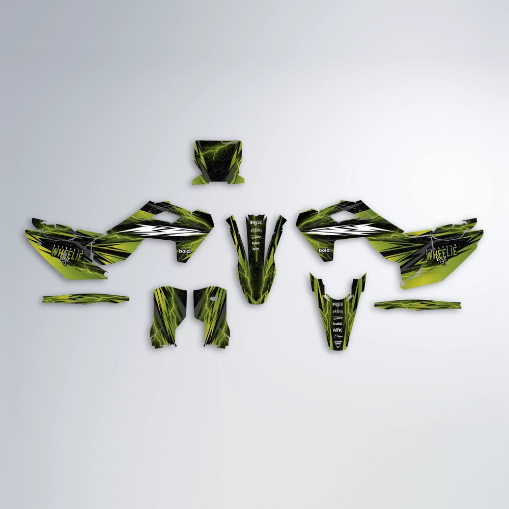 CAUTION Husqvarna FE/TE graphics kit parts layout in Olive