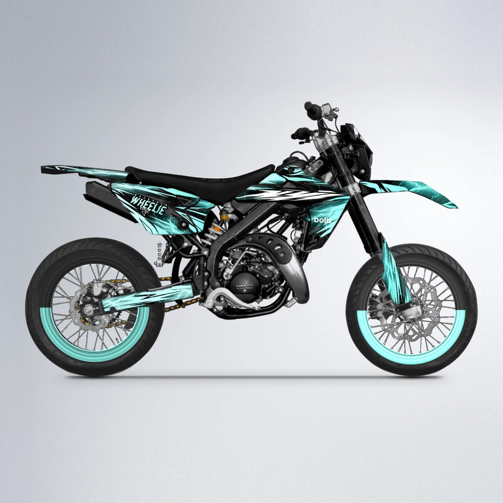 CAUTION Rieju MRT supermoto graphics kit in Mint