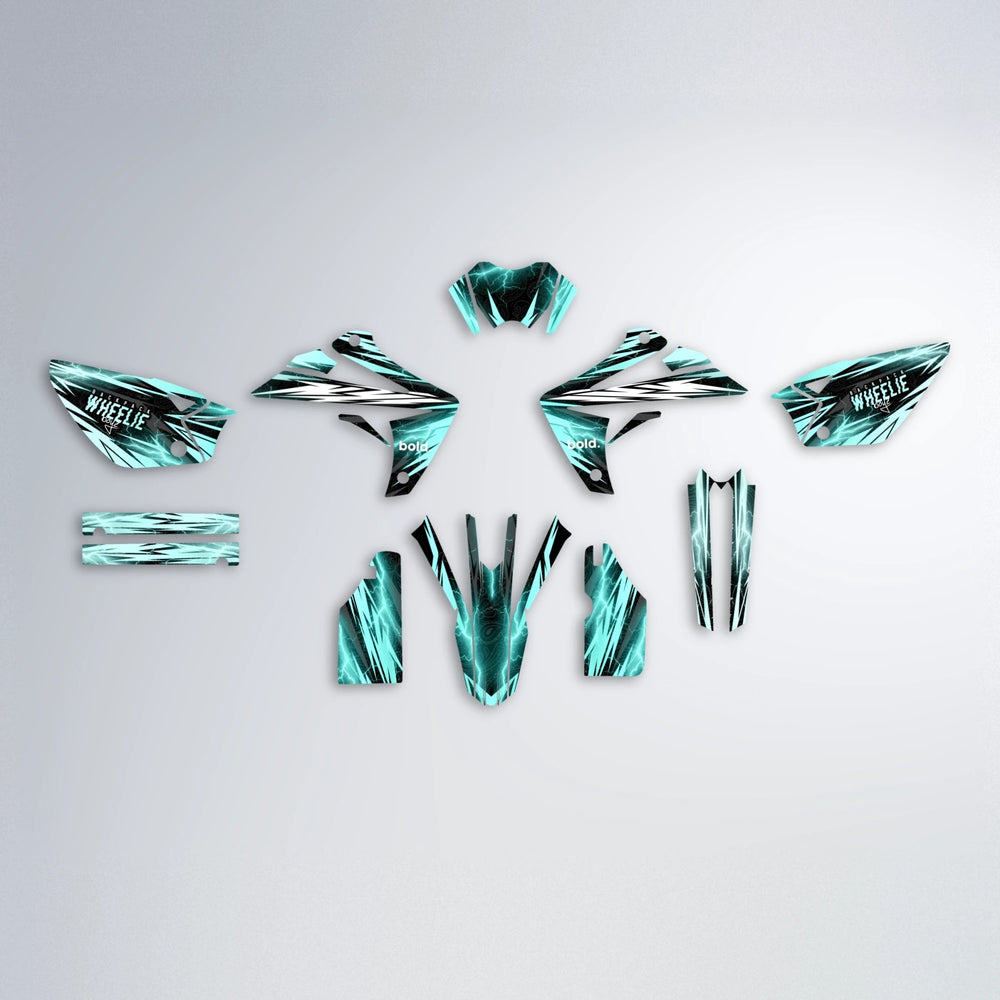 CAUTION Rieju MRT graphics kit parts layout in Mint