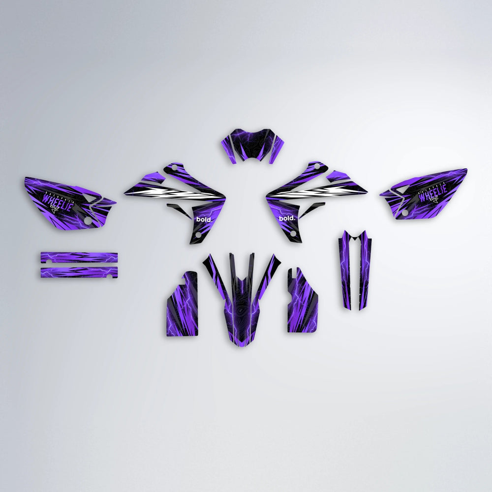 CAUTION Rieju MRT graphics kit parts layout in Purple