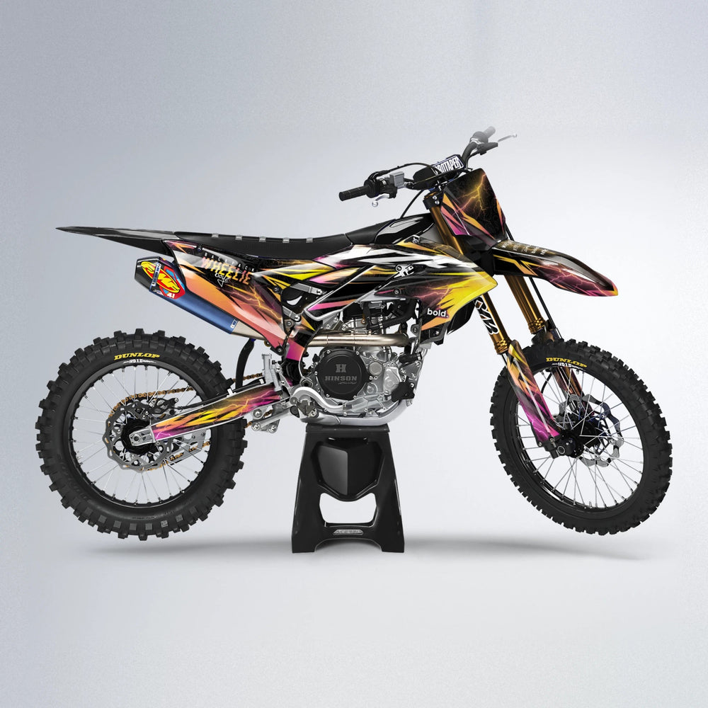 CAUTION Yamaha YZF MX motocross graphics kit in Pink & Yellow