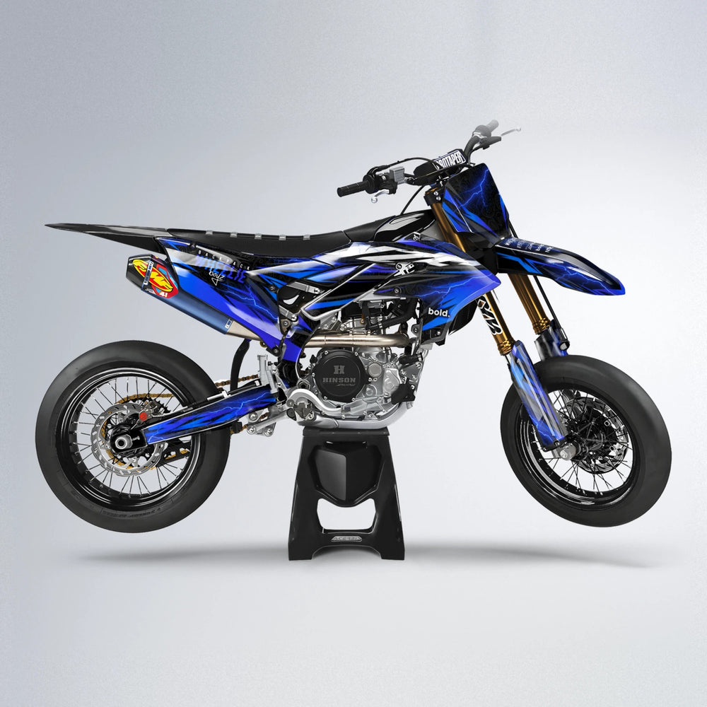 CAUTION Yamaha YZF SM supermoto graphics kit in Blue