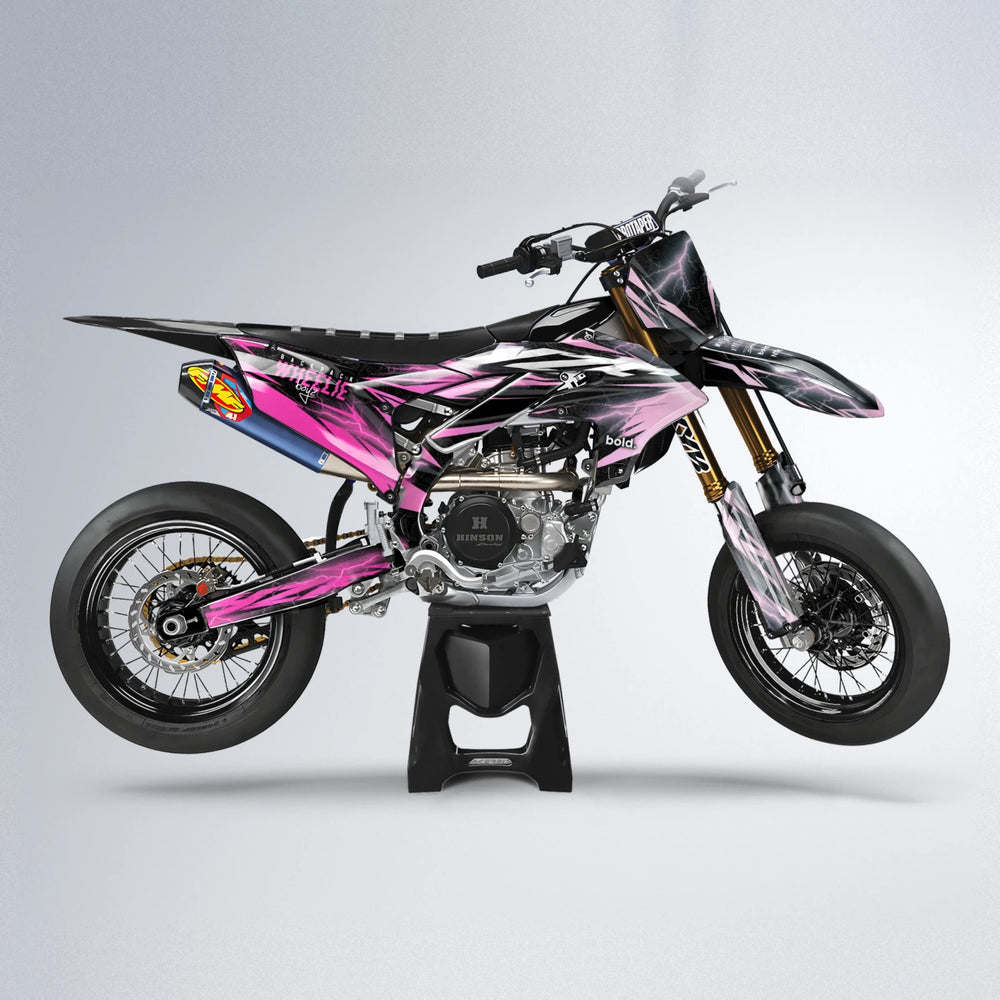 CAUTION Yamaha YZF SM supermoto graphics kit in Flamingo