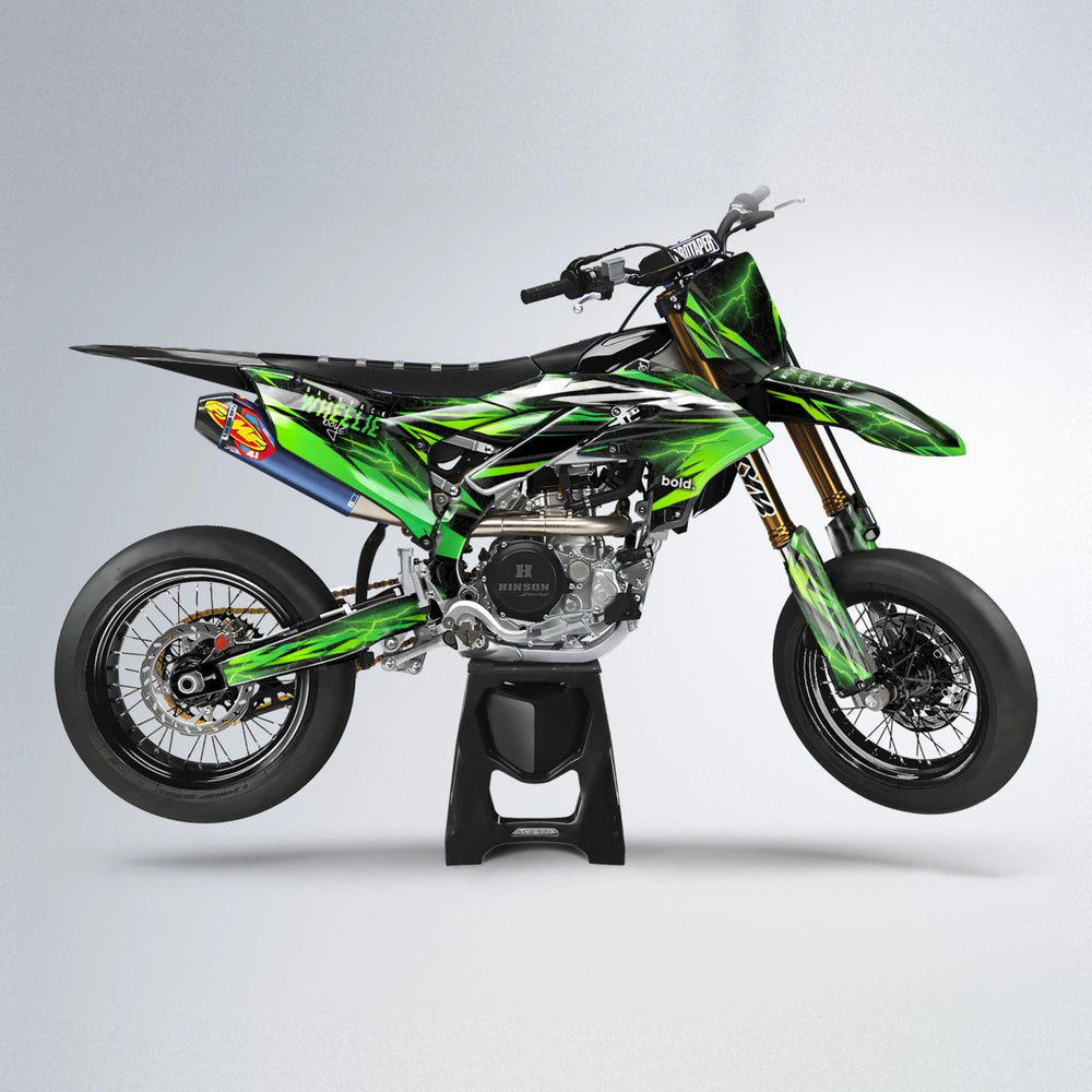 CAUTION Yamaha YZF SM supermoto graphics kit in Green