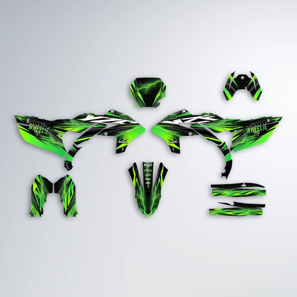 CAUTION Yamaha YZF SM graphics kit parts layout in Green