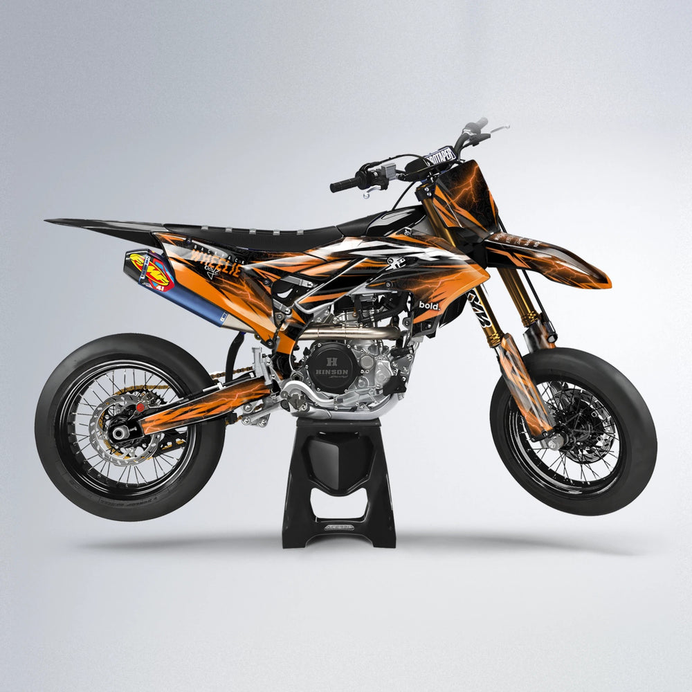 CAUTION Yamaha YZF SM supermoto graphics kit in Orange