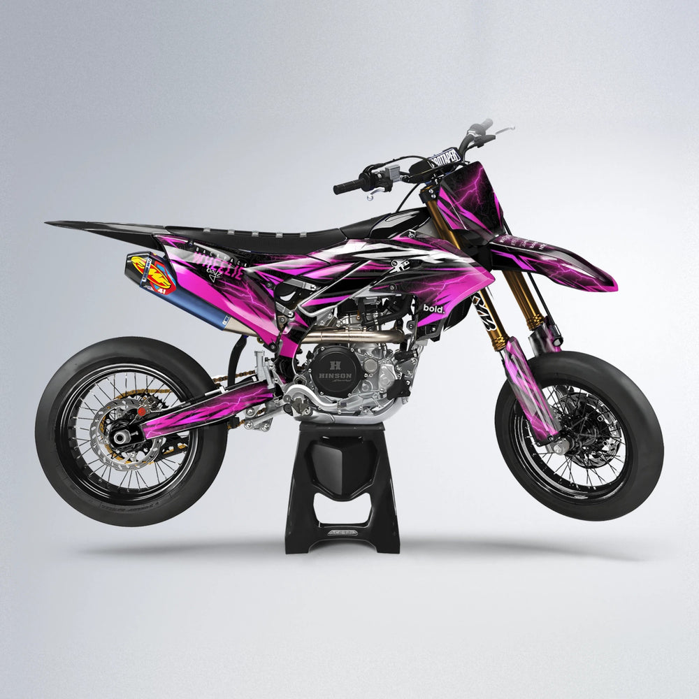 CAUTION Yamaha YZF SM supermoto graphics kit in Pink