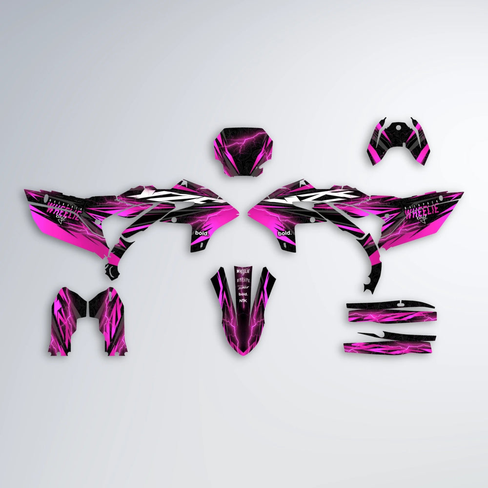 CAUTION Yamaha YZF SM graphics kit parts layout in Pink