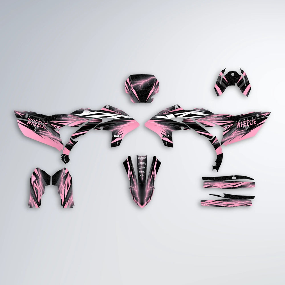 CAUTION Yamaha YZF SM graphics kit parts layout in Sakura Pink